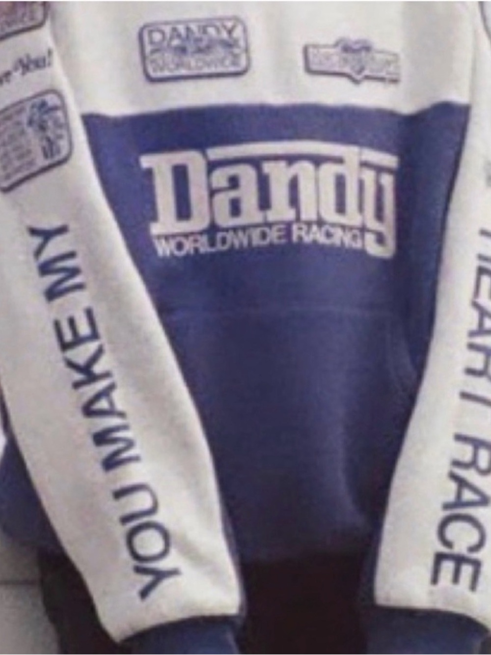 Worldwide Racing Women’s Blue and White Sweater